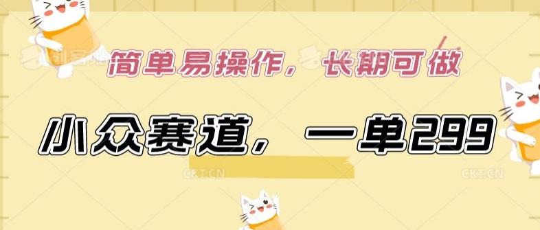 小众赛道，一单299.简单易操作，长期可做【揭秘】-星河轻创