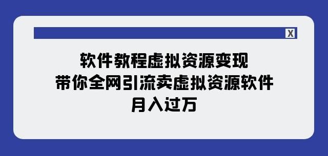 软件教程虚拟资源变现：带你全网引流卖虚拟资源软件，月入过万（11节课）-星河轻创