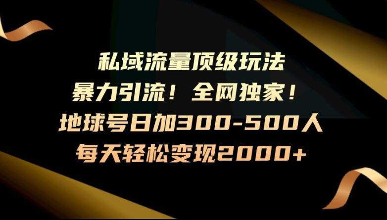 暴力引流，全网独家，地球号日加300-500人，私域流量顶级玩法，每天轻松变现2000+-星河轻创