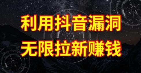 利用抖音链接漏洞，无限拉新赚钱【漏洞原理+操作流程】【揭秘】-星河轻创