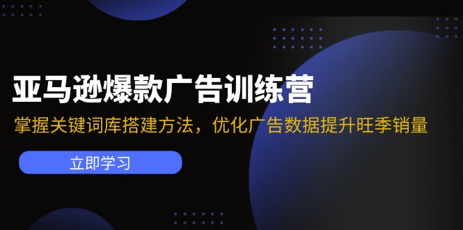 亚马逊爆款广告训练营：掌握关键词库搭建方法，优化广告数据提升旺季销量-星河轻创