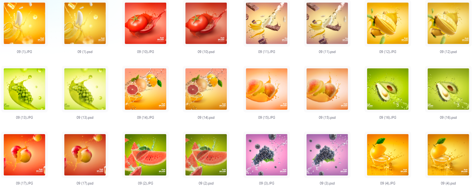 餐饮水果PS模版设计素材17款-星河轻创
