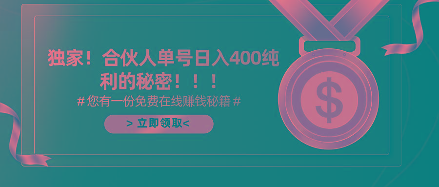 (10028期)合伙人广告撸金最新玩法，每天单号400纯利-星河轻创