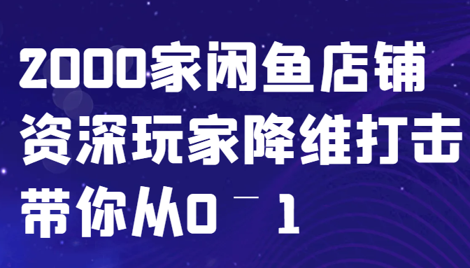 闲鱼已经饱和？纯扯淡！2000家闲鱼店铺资深玩家降维打击带你从0–1-星河轻创
