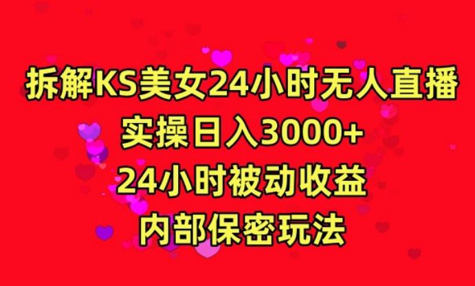 利用快手24小时无人美女直播，实操日入3000，24小时被动收益，内部保密玩法【揭秘】-星河轻创