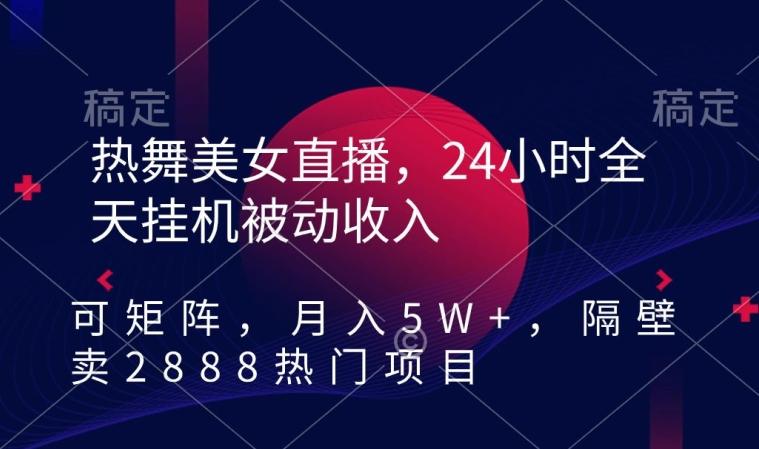 热舞美女直播，24小时全天挂机被动收入，可矩阵，月入5W+，隔壁卖2888热门项目【揭秘】-星河轻创