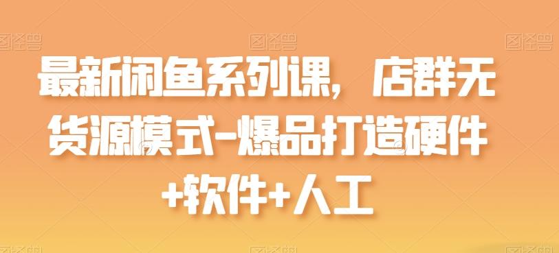 最新闲鱼系列课，店群无货源模式-爆品打造硬件+软件+人工-星河轻创