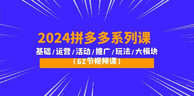 (10019期)2024拼多多系列课：基础/运营/活动/推广/玩法/大模块(62节视频课)-星河轻创