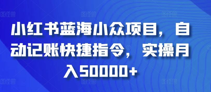 小红书蓝海小众项目，自动记账快捷指令，实操月入50000+【揭秘】-星河轻创