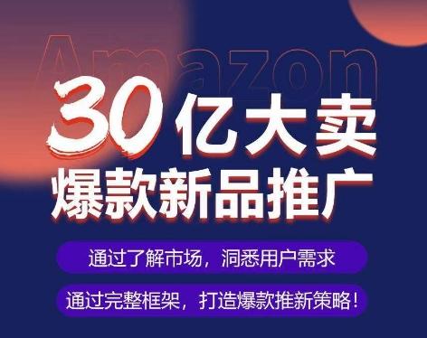 亚马逊·30亿大卖爆款新品推广，可复制、全程案例实操的爆款推新SOP-星河轻创