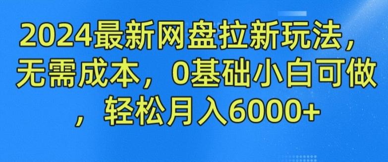 2024最新网盘拉新玩法，无需成本，0基础小白可做，轻松月入6000+【揭秘】-星河轻创