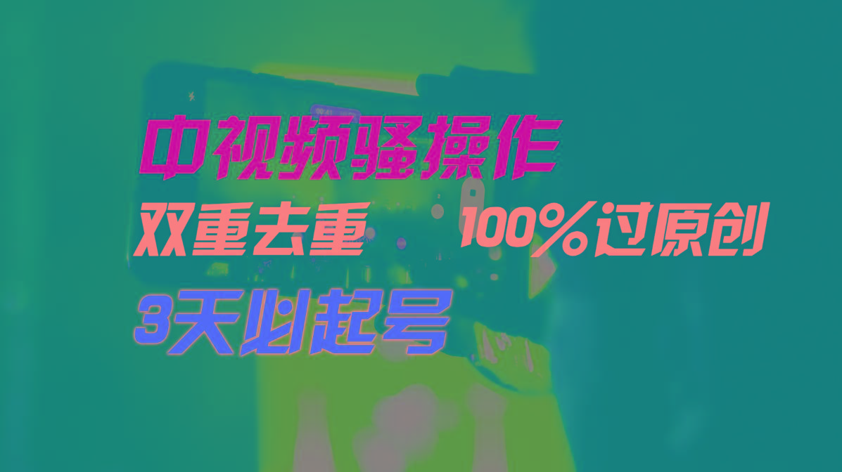 中视频骚操作，双重去重100%过原创，3天比必起号，简单无脑，月入3W+-星河轻创