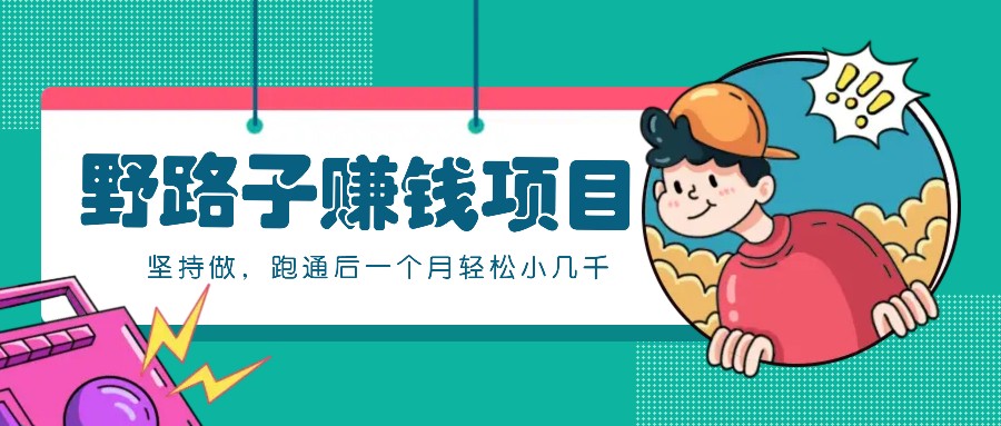 一个人就能操作的野路子赚钱项目,零成本零门槛坚持做,跑通后一个月小几千!-星河轻创