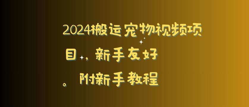 2024搬运宠物视频项目，新手友好，完美去重，附新手教程【揭秘】-星河轻创