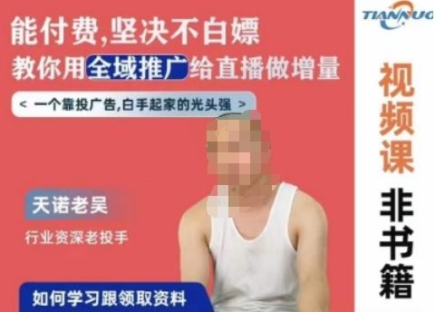 天诺老吴全域推广线上课，能付费坚决不白嫖，教你用全域推广给直播做增量-星河轻创