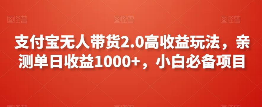 支付宝无人带货2.0高收益玩法，亲测单日收益1000+，小白必备项目【揭秘】-星河轻创