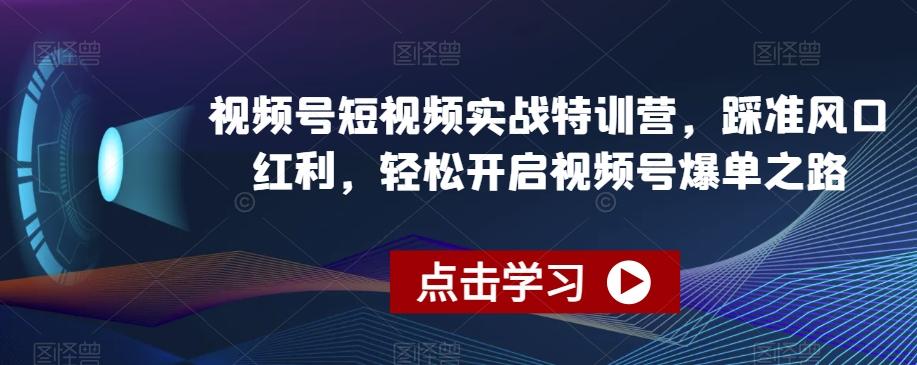 视频号短视频实战特训营，踩准风口红利，轻松开启视频号爆单之路-星河轻创