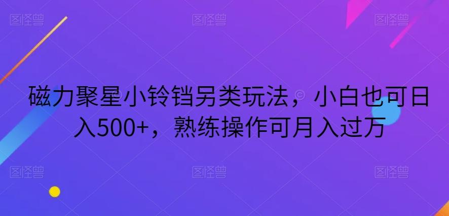 磁力聚星小铃铛另类玩法，小白也可日入500+，熟练操作可月入过万-星河轻创