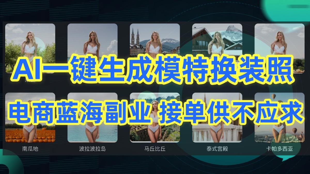 AI制作一键生成模特换装照，电商蓝海副业，接单供不应求-星河轻创