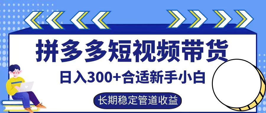 拼多多短视频带货日入300+，实操账户展示看就能学会-星河轻创