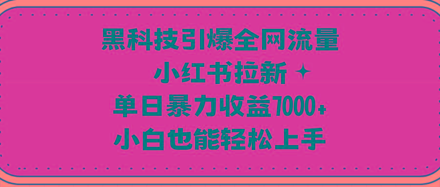(9679期)黑科技引爆全网流量小红书拉新，单日暴力收益7000+，小白也能轻松上手-星河轻创