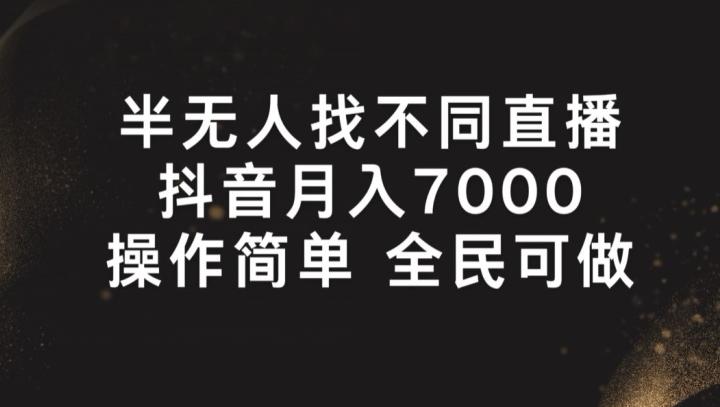 半无人找不同直播，月入7000+，操作简单 全民可做【揭秘】-星河轻创