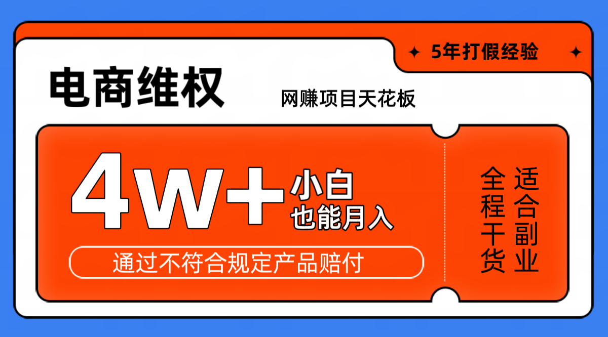 网赚项目天花板电商购物维权月收入稳定4w+独家玩法小白也能上手-星河轻创
