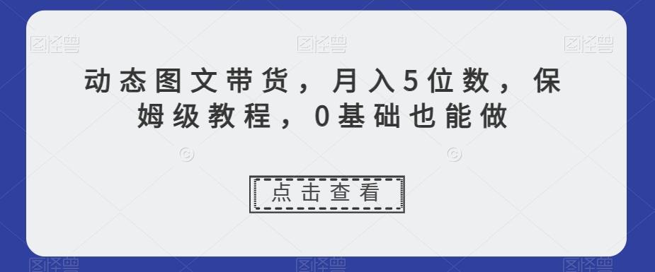 动态图文带货，月入5位数，保姆级教程，0基础也能做【揭秘】-星河轻创