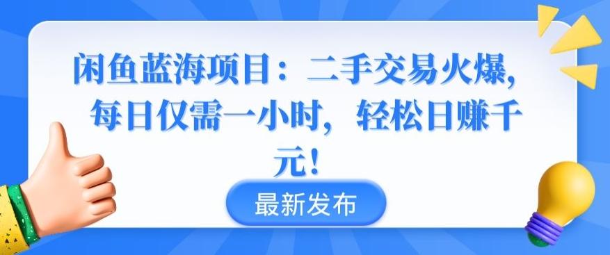 闲鱼蓝海项目：二手交易火爆，每日仅需一小时，轻松日赚千元【揭秘】-星河轻创