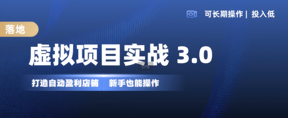 虚拟项目实战3.0，打造自动盈利店铺，可长期操作投入低，新手也能操作-星河轻创