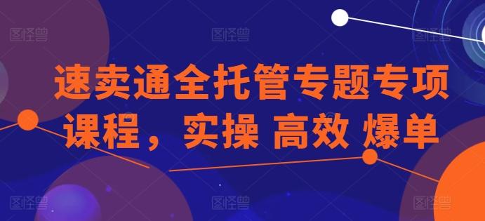 速卖通全托管专题专项课程，实操 高效 爆单-星河轻创