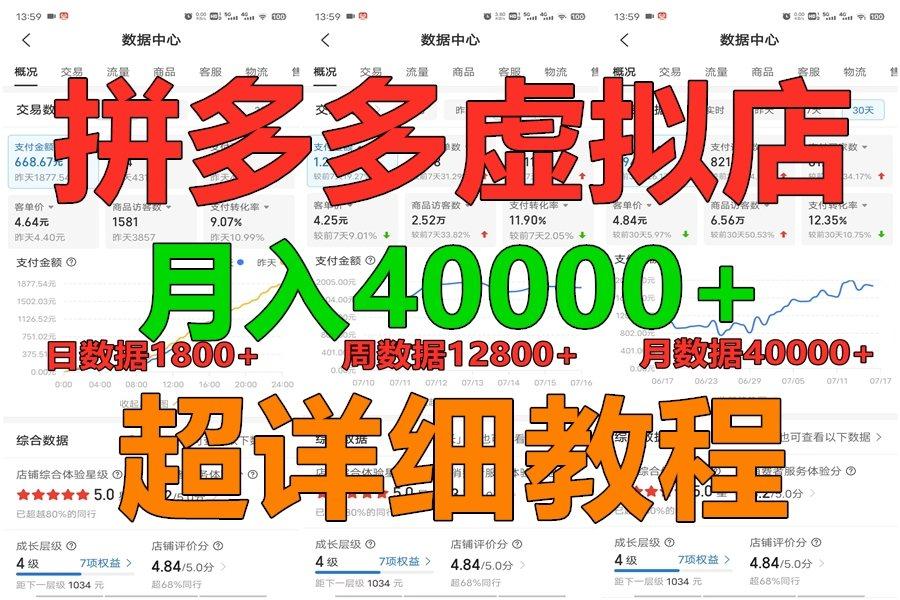 拼多多虚拟电商训练营月入40000+，全网最详细，你做你也行，暴利稳定长久-星河轻创