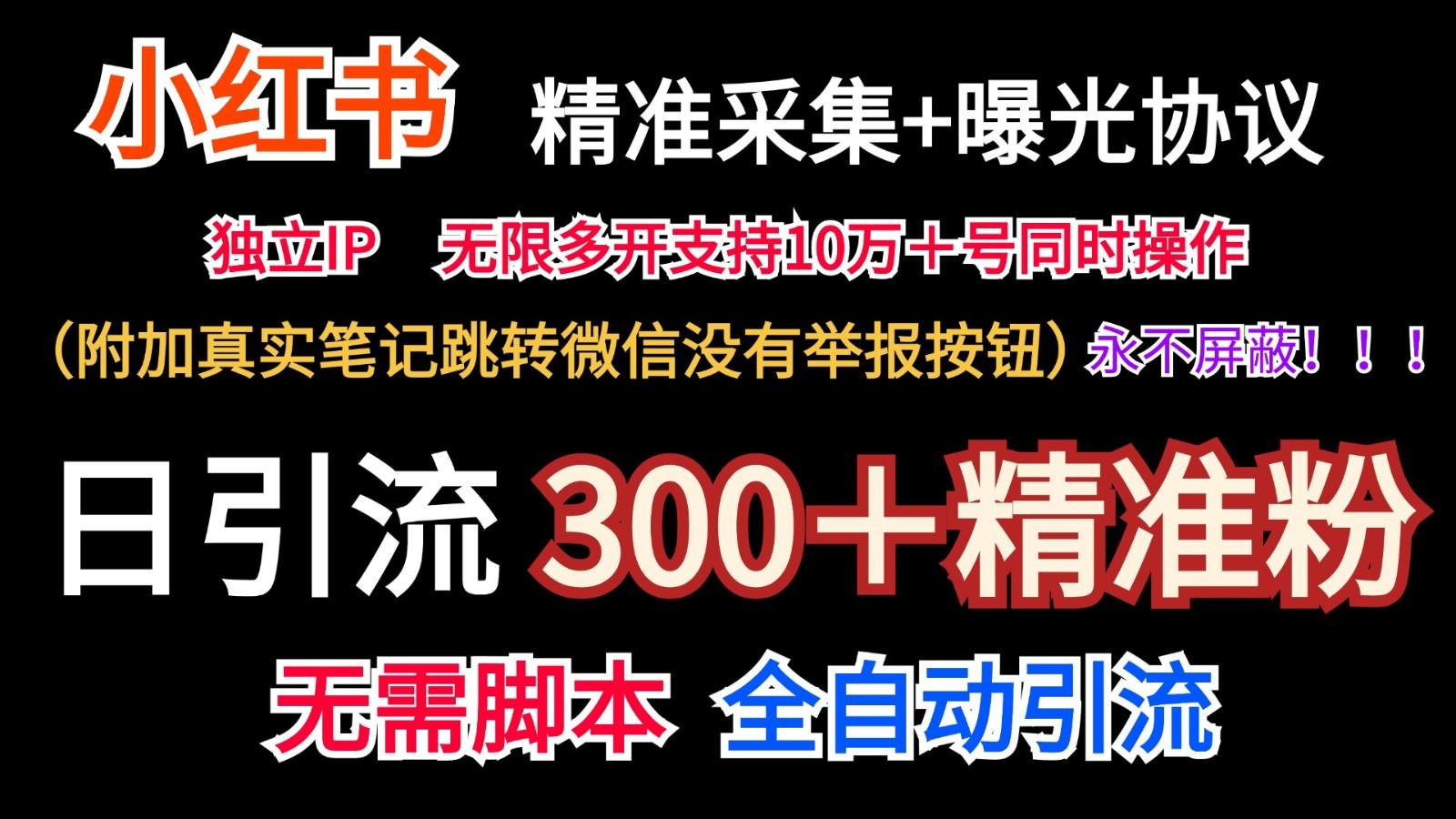 小红薯精准采集＋无限曝光＋真实笔记跳转微信，永不屏蔽(日引300＋精准粉)-星河轻创