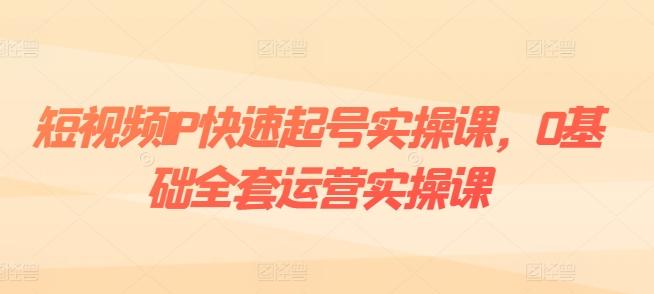短视频IP快速起号实操课，0基础全套运营实操课，爆款内容设计+粉丝运营+内容变现-星河轻创