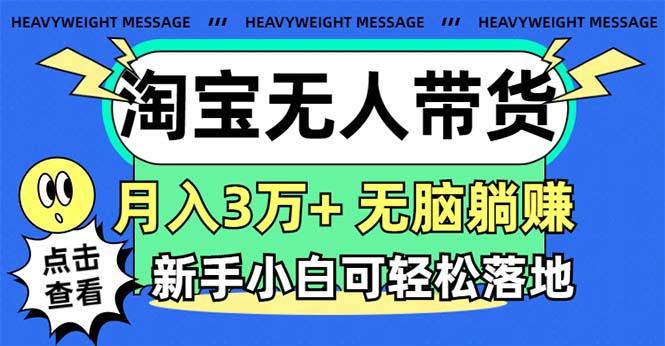 淘宝无人带货3.0高收益玩法，月入3万+，无脑躺赚，新手小白可落地实操-星河轻创