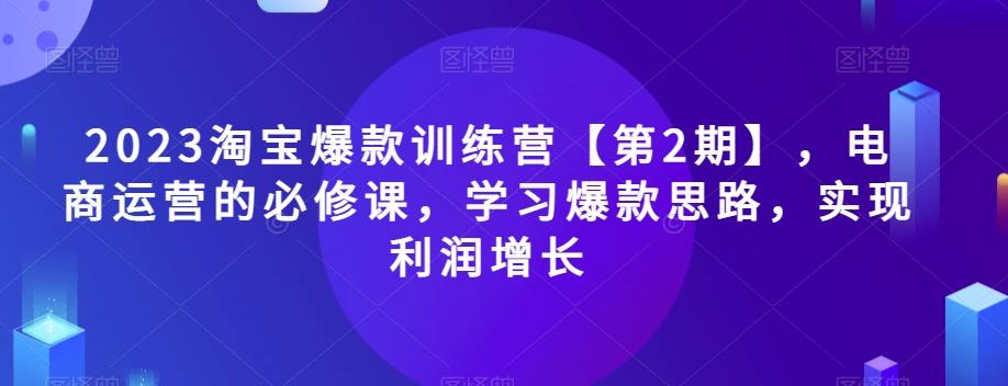 2023淘宝爆款训练营【第2期】，电商运营的必修课，学习爆款思路，实现利润增长-星河轻创