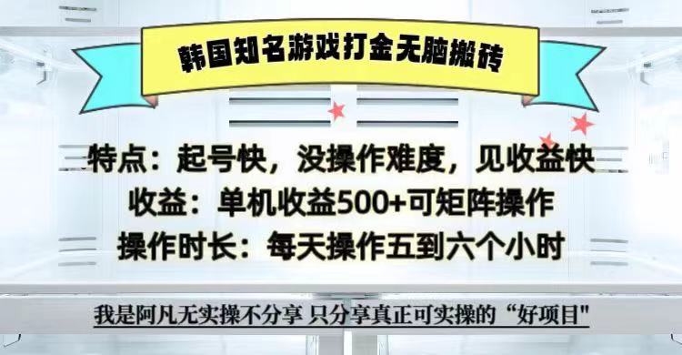 全网首发海外知名游戏打金无脑搬砖单机收益500+ 即做！即赚！当天见收益！-星河轻创