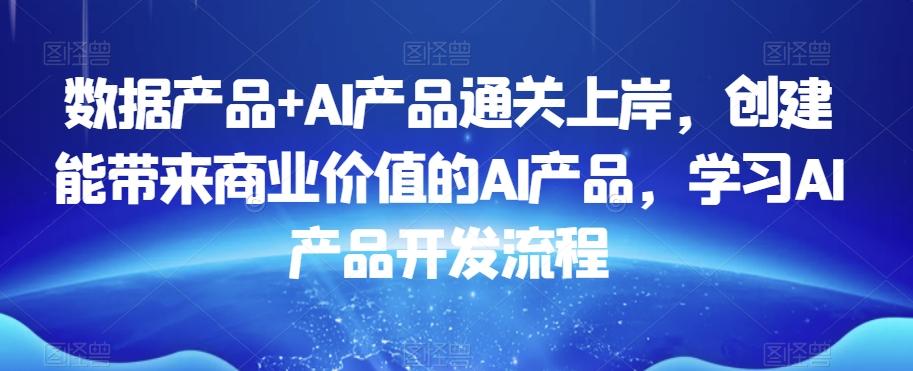 数据产品+AI产品通关上岸，创建能带来商业价值的AI产品，学习AI产品开发流程-星河轻创