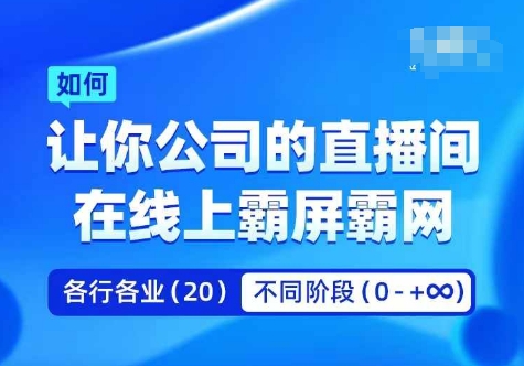 企业矩阵直播霸屏实操课，让你公司的直播间在线上霸屏霸网-星河轻创