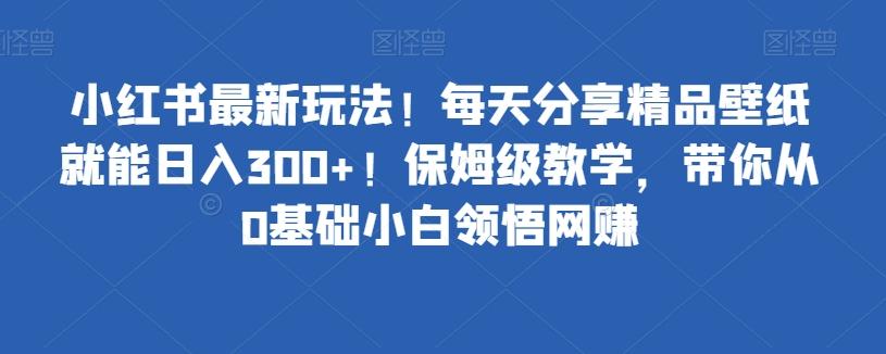 小红书最新玩法！每天分享精品壁纸就能日入300+！保姆级教学，带你从0基础小白领悟网赚-星河轻创